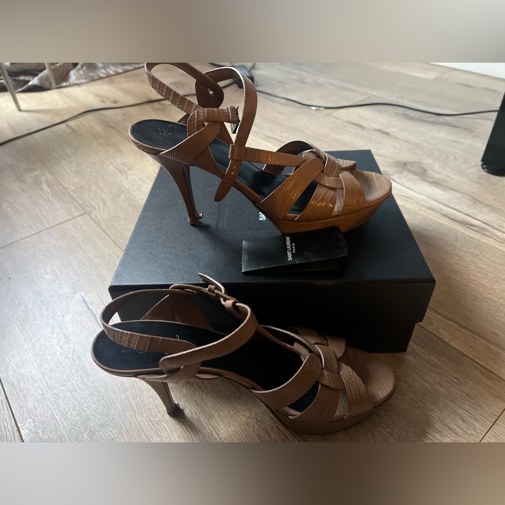 Saint Laurent T-Strap Platform Sandals - Picture 3 of 15